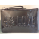 LOVE MOSCHINO pochette laminato grigio
