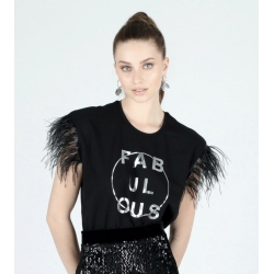 LE VOLIERE t-shirt piume