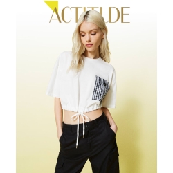 TWIN SET t-shirt taschino vichy