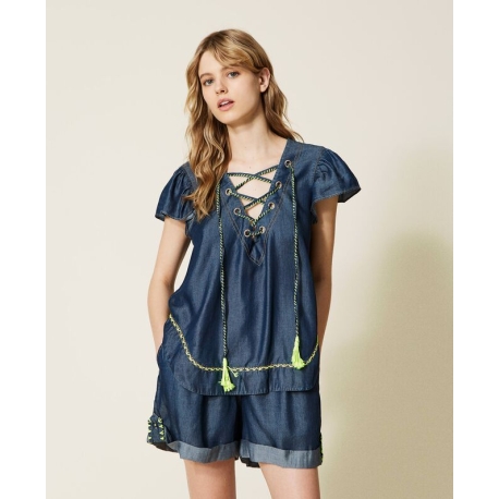 TWIN SET blusa con ricamo