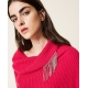 TWIN SET maglia frange strass