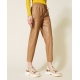 TWIN SET pantalone ecopelle