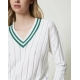 TWIN SET maglia con righe a contrasto