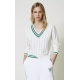TWIN SET maglia con righe a contrasto