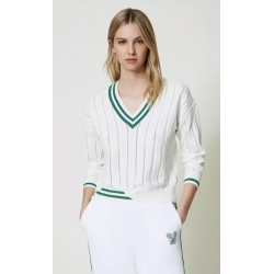 TWIN SET maglia con righe a contrasto