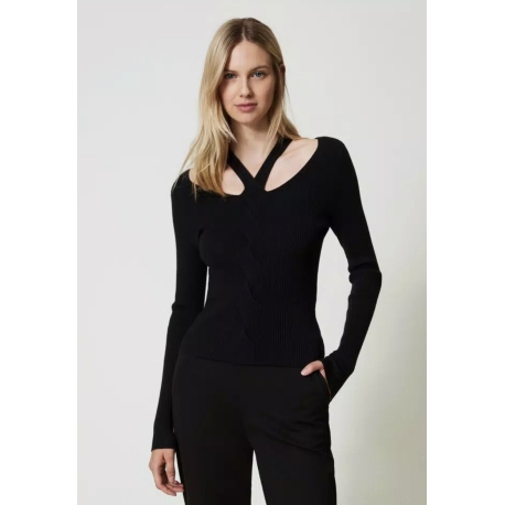 TWIN SET maglia intreccio davanti