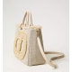 TWIN SET shopper con rafia