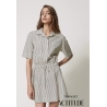 TWIN SET abito righe corto
