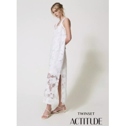 TWIN SET abito lungo in organza