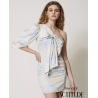 TWIN SET abito monospalla fiocco