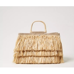 TWIN SET shopper juta con frange