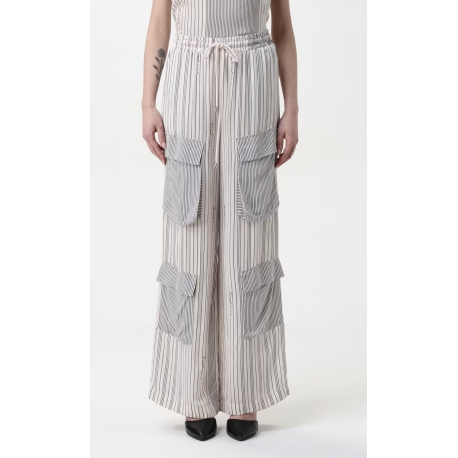 TWIN SET pantalone righe e tasconi