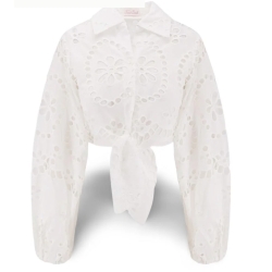 SAINT BARTH camicia nodo in sangallo