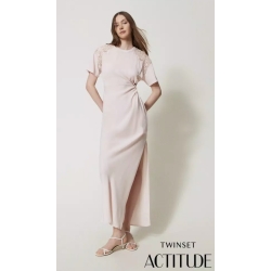 TWIN SET abito lungo con ricamo