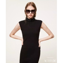 TWIN SET top in maglia e Organza