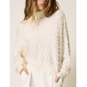 TWIN SET maglia lupetto con frange