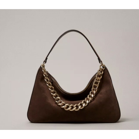 TWIN SET borsa pelle scamosciata