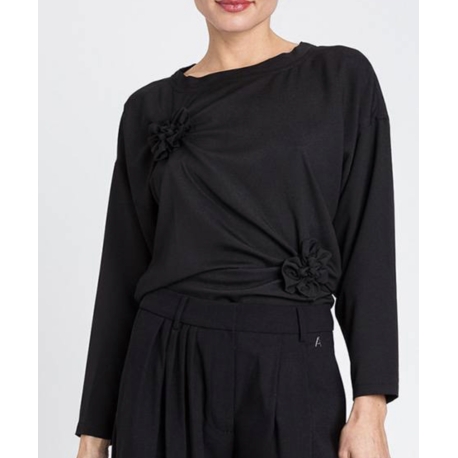 TWIN SET blusa fiori rilievo