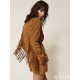 TWIN SET giacca scamosciata frange
