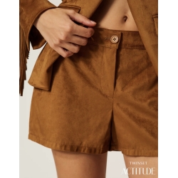 TWIN SET Shorts scamosciato