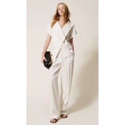 TWIN SET pantalone gessato