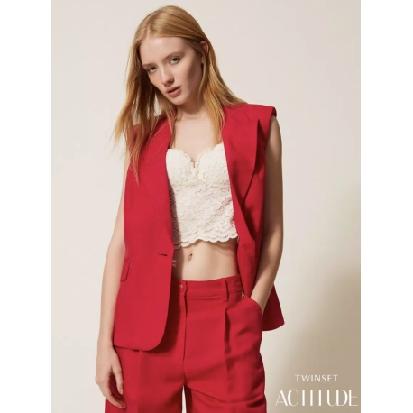 TWIN SET gilet in lino