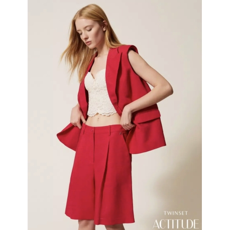 TWIN SET bermuda in lino