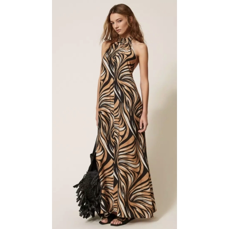 TWIN SET abito stampa zebra