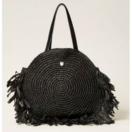 TWIN SET shopper in rafia