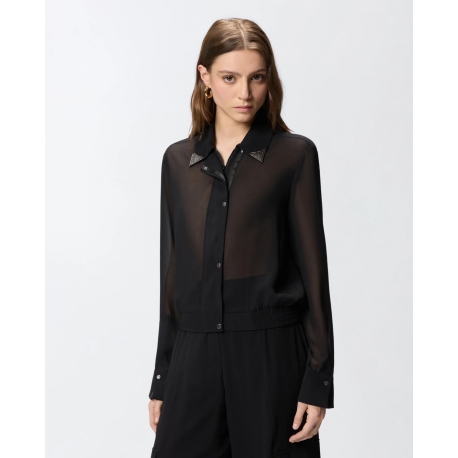 PINKO Camicia semitrasparente con dettagli metallici