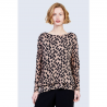 MANILA GRACE maglia doppia con spacco a pois