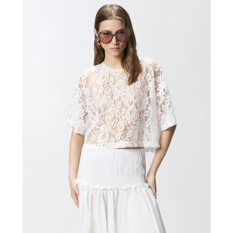 PINKO maglia cropped pizzo