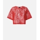 PINKO maglia cropped in pizzo