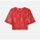 PINKO maglia cropped in pizzo