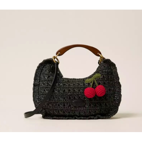 TWIN SET borsa in rafia