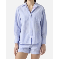 SAINTH. ARTH camicia a righe azzurre con ricami