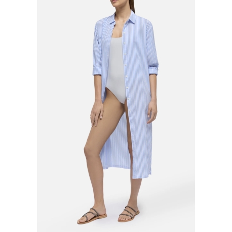 SAINTH BARTH Abito Maxi in cotone con stampa a righe