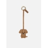 SAINTH BATH BAG CHARM A FORMA DI CANE IN PELLE LISCIA CON TARGHETTA LOGO