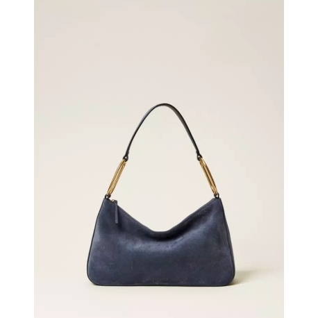 TWIN SET borsa in suede con anelli