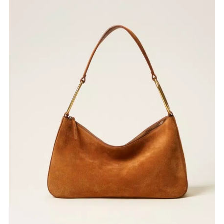 TWIN SET borsa in suede con anelli