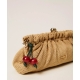 TWIN SET borsa clutch in rafia con CHARM