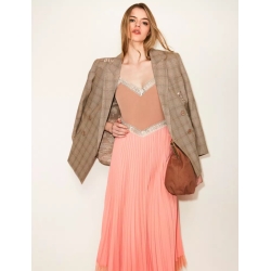 TWIN SET Abito longuette MYFO in crêpe de Chine plissé