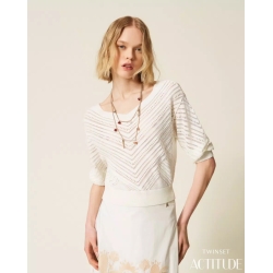 TWIN SET Maglia punzonata chevron