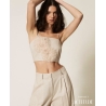 TWIN SET Top in misto lino con lurex
