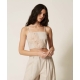 TWIN SET Top in misto lino con lurex