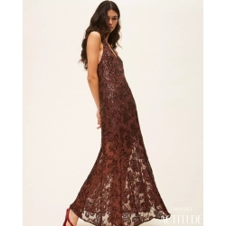 TWIN SET Abito lungo in tulle con paillettes