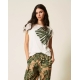 TWIN SET T-shirt con stampa e ricamo