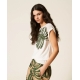 TWIN SET T-shirt con stampa e ricamo