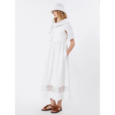MAX MARA WEEKEND Abito smanicato in popeline di cotone - BIANCO