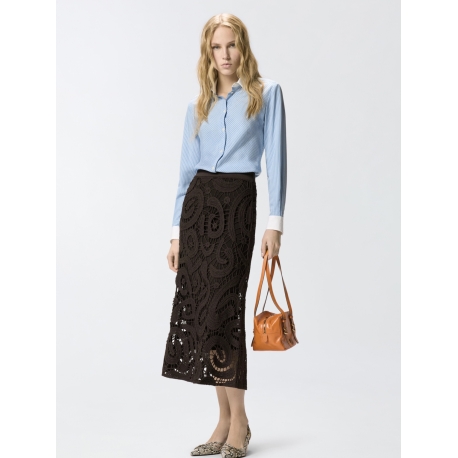 PINKO gonna midi in crochet geometrico